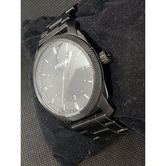 Fossil FS4775 Men's Watch Black Plated Stainless Steel Bracelet Quartz 42mm O589 - Picture 2 of 8